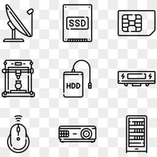 Hardware - Wireframe Icons Clipart