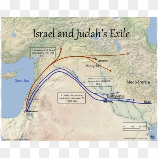 Exoduscolornotesframedcc - Israel And Judah's Exile Clipart