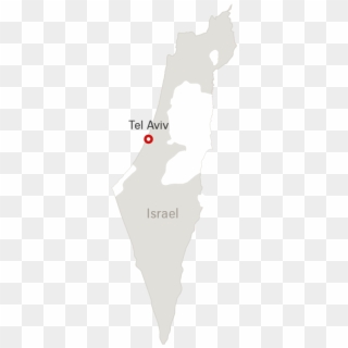 Map Of Israel With Destination Tel Aviv - Flugzeit Zürich Tel Aviv Clipart