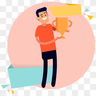 Men Winning Happy Excited Png And Vector Image - Illustration Clipart
