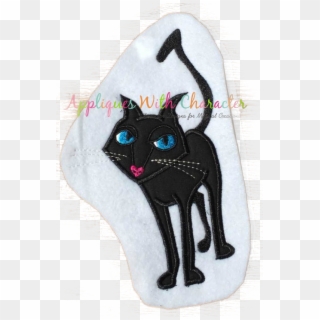 Cori Black Cat Applique Design - Black Cat Clipart