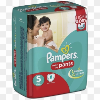 Pampers Baby Dry Pants Small Size 8 Pads - Carton Clipart