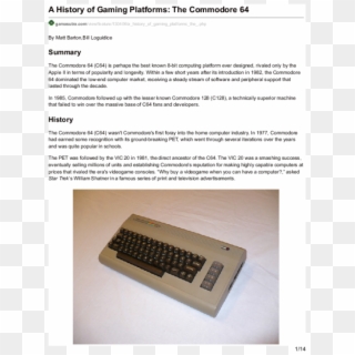 A History Of Gaming Platforms The Commodore - Commodore 64 Clipart