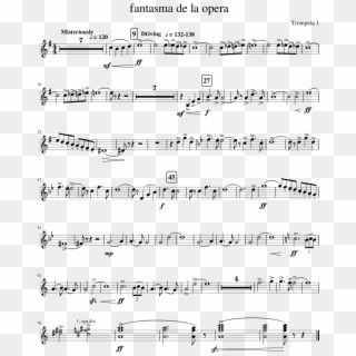 Fantasma De La Opera Sheet Music For Trumpet Download - Sayonara Moon Town Sheet Music Clipart