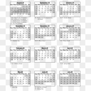 Calendar 2019 2020 - Summary Calendar 2019 Clipart