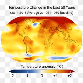 Average Global Temperatures From 2014 To 2018 Compared - Climate Change Clipart