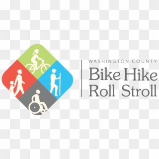 Bike Hike Roll Stroll Word Mark - Graphic Design Clipart