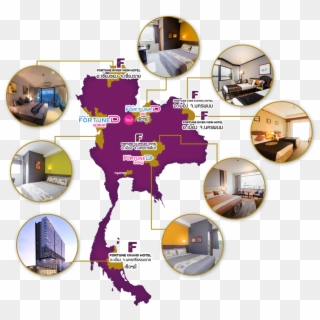 Our Hotel - Thailand Map Vector Png Clipart