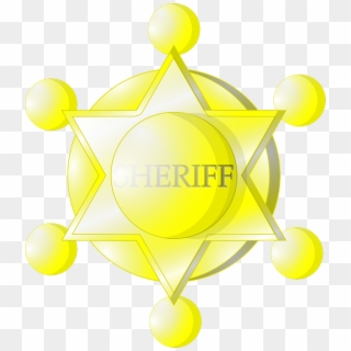 Sheriff Badge Yellow Star Police Symbols Law - Sheriff Clipart