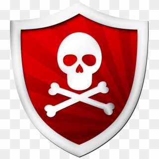 Red Shield With A Skull - Radioactive Biohazard Symbol Clipart