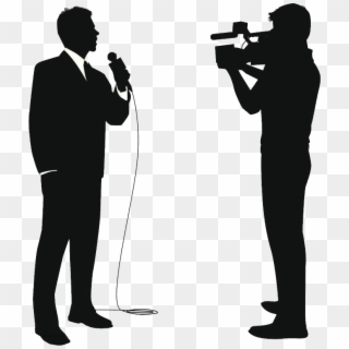 News Reporter Clipart Black And White - Png Download