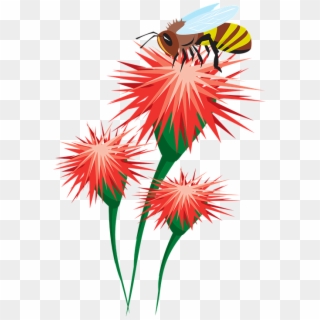 Abeja, Flores, Polinización, Polen, Recopilación - Bee In Flower Clipart - Png Download