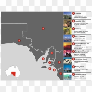 South Australian Regions Map Clipart