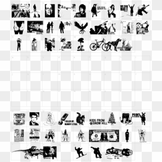 Kids From Snow Hill Font - Snowboard Silhouette Clipart