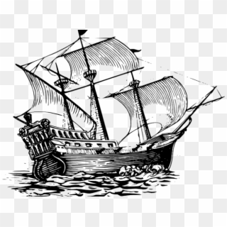 Drawn Free On Dumielauxepices Net Tall - Sailing Ship Clipart Black And White - Png Download