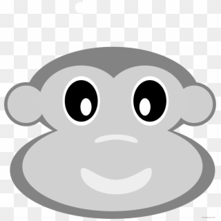 Monkey Head Animal Free Black White Clipart Images - Cartoon - Png Download