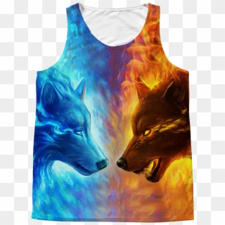 Fire And Ice All Over Print Tank Vota Color - Wolf Background Hd 1080p Clipart