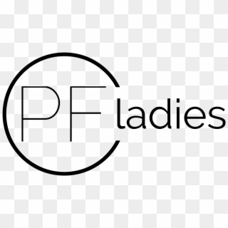 White Logo On A Black Background With "ladies" To The - Circle Clipart