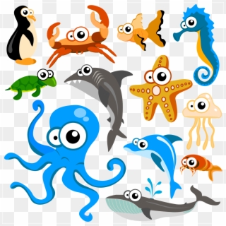 Free Download Fundo Do Mar Marine Life Nautical Pinterest - Sea Animals Vector Free Clipart
