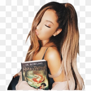 #arianagrande #png #famous People #book #harry Potter - Ariana Grande With Harry Potter Book Clipart