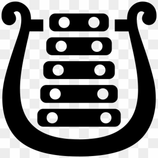Clip Art Black And White Bell Lyre Icon Free Download - Bell Lyre Cartoon - Png Download