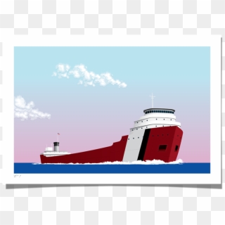 Great Lakes Freighter I Art Print Roo Kee Roo - Cruiseferry Clipart
