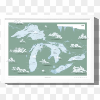 Great Lakes Nautical Map Roo Kee Roo - Great Lakes T Shirt Clipart
