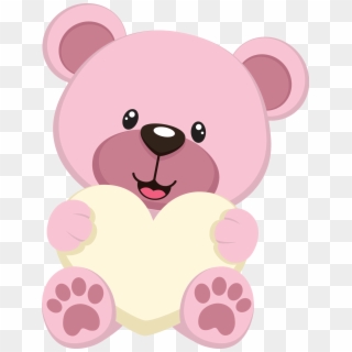 Clipart Oso, Baby Shower Clipart, Baby Shower Oso, - Pink Teddy Bear Clipart - Png Download