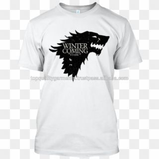 White Winter Is Coming Print T-shirt 100% Cotton Boys - Game Of Thrones Birthday Cake Easy Clipart
