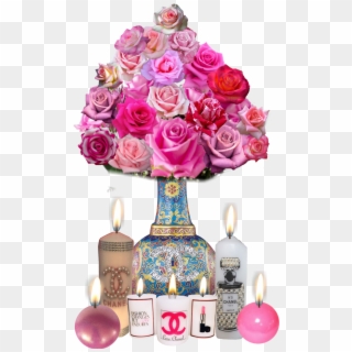 #rose #roses #vase #flowers #flower #decor #candles - Pink Rose Clipart