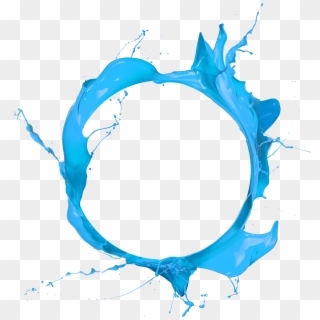 Blue Paint Circle Splash Free Hd Image Clipart - Png Download