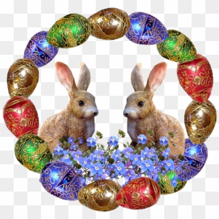 Easter, Eggs, Frame, Rabbits, Celebration Clipart