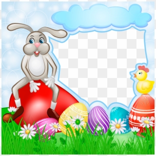 Transparent Easter With Bunny Gallery Yopriceville - Easter Frame Clipart