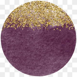 Purple Gold Glitter Circle Confetti Watercolor Watercol - Circle Clipart