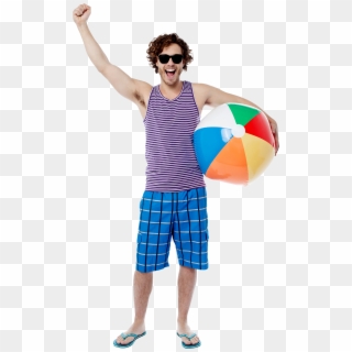 Men With Beach Ball - People In The Beach Png Clipart