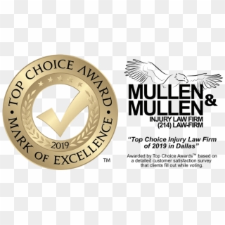 “top Choice Injury Law Firm Of 2019 In Dallas” From - Emblem Clipart