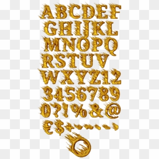 Golden Wind Font Clipart