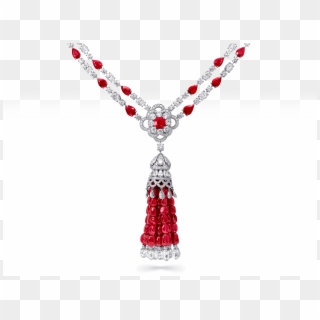A Graff Ruby And White Diamond Tassel Necklace - Ruby Tassel Necklace Clipart