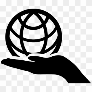 Globe On Hand - Globe In Hand Icon Clipart
