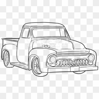 Draw And Trace Car Or Other Vehicle Blueprints Line - Pickup Truck Clipart