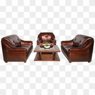 Wood, Leather - Club Chair Clipart