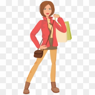 Shopping Illustration Big Image Png - Woman Shopping Transparent Png Clipart