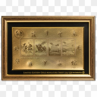 2019 Year Of The Pig Framed And Numbered Gold Foiled - Picture Frame Clipart