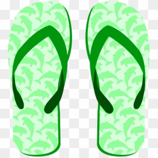 Slipper Flip-flops Sandal Footwear Shoe - Green Flip Flops Clip Art - Png Download