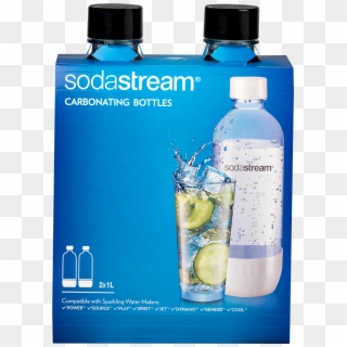 Sodastream 1 Liter Black Carbonating Bottles, 2 Count - Sodastream Carbonating Bottles Clipart
