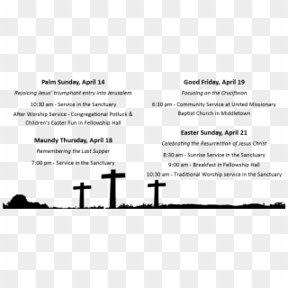 2019 Holy Week Schedule - Cross Clipart