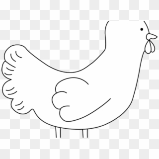 Monochrome Clipart Hen - Chicken Animal Black And White - Png Download
