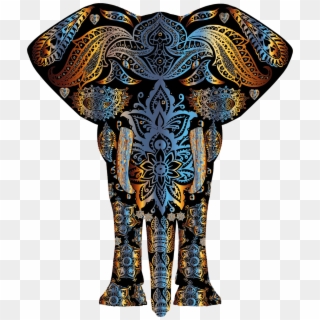 The Original Is - Colorful Elephant Drawing Clipart