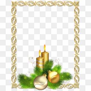 Large Transparent Gold Christmas - Gold Christmas Border Transparent Clipart