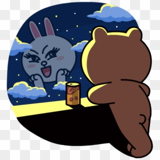 Brown & Cony Sweet Love - Sticker Brown And Cony Love Clipart